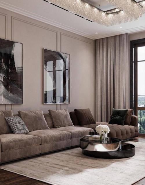 Красивое оформление гостиной. 01