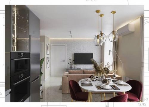 Кухня - гостиная в современном стиле. 01 Кухня - гостиная в современном стиле. 01