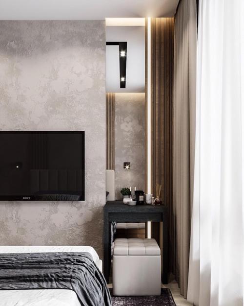 Строгий дизайн спальни. 01