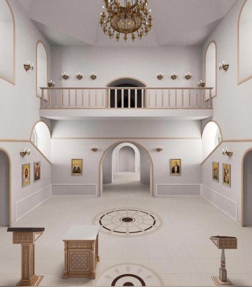 Встретился с разработчиком дизайн - проекта интерьера строящегося храма владимирской иконы божией матери. 07