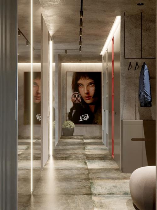 Достаточно минималистичный и брутальный интерьер. 08