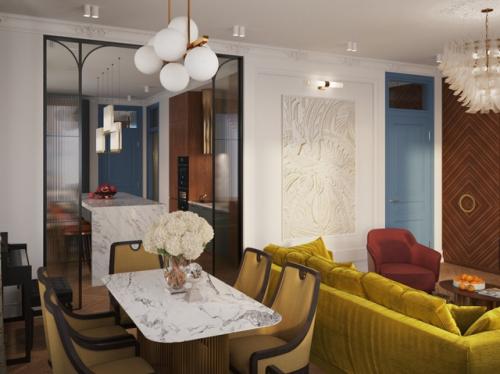 Этот проект - сочетание французских мотивов и китайских нот, яркая зелень и нежные пастельные оттенки. 01