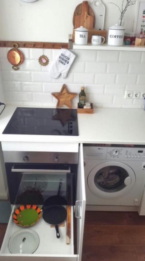 Светлая кухня с открытыми полками, 7 кв. 03