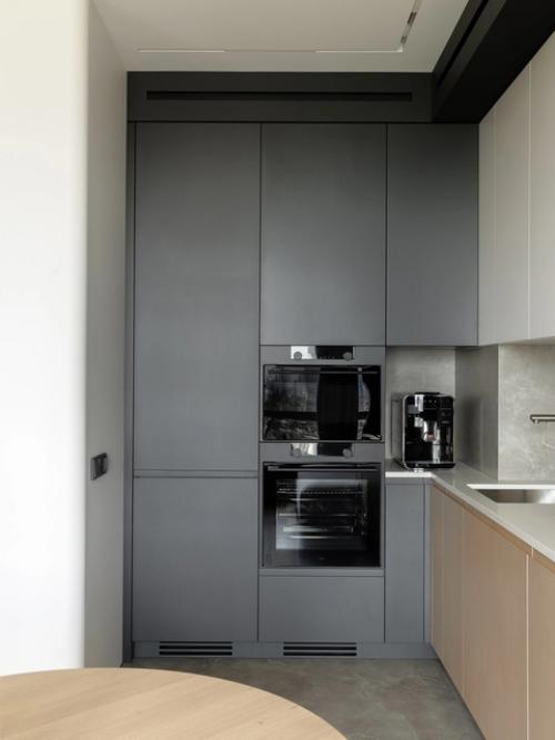 Современный интерьер 1-комнатной квартиры 41 м 2 в ЖК Wellton Towers в Москве. 07