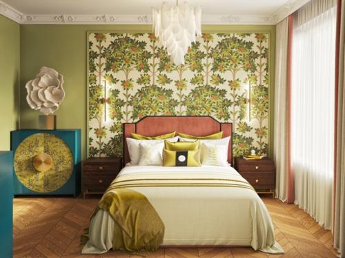 Этот проект - сочетание французских мотивов и китайских нот, яркая зелень и нежные пастельные оттенки. 09