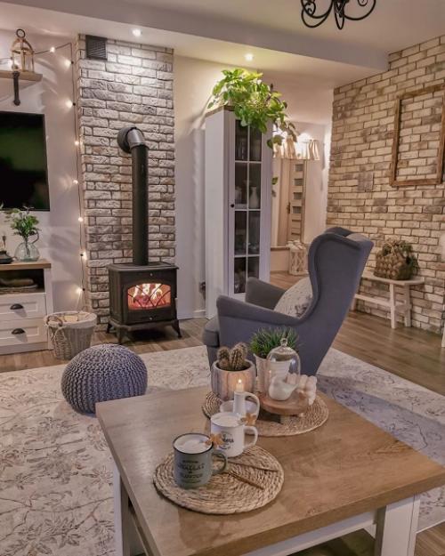 Очередной красивый скандинавский стиль интерьера загородного дома. 03