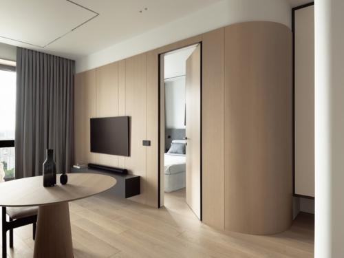 Современный интерьер 1-комнатной квартиры 41 м 2 в ЖК Wellton Towers в Москве. 05