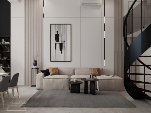 Кухня - гостиная в проекте. 02