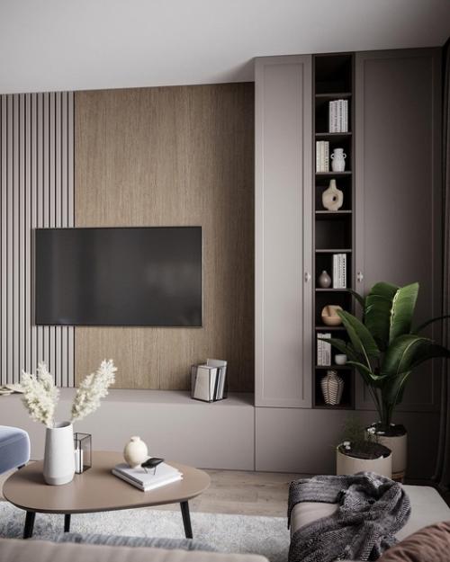 Стильный интерьер квартиры с уютной кухней - гостиной, утонченной прихожей и минималистичным санузлом. 08