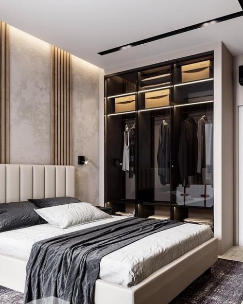 Строгий дизайн спальни. 02