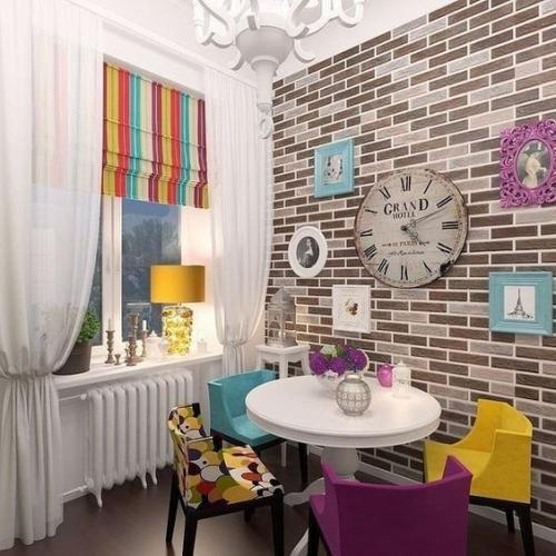 Кухня с яркой мебелью, как вам? 01