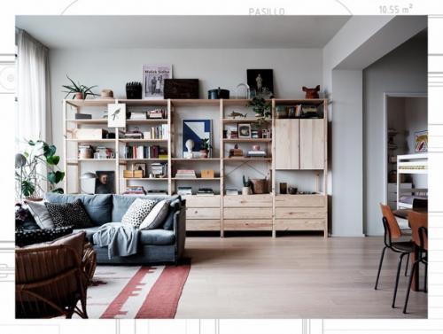 Уютная современная квартира в бывшем промышленном здании в Стокгольме. 01