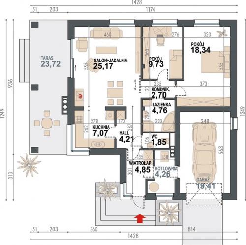 Очень красивый дом с двумя спальнями и гаражом. 06