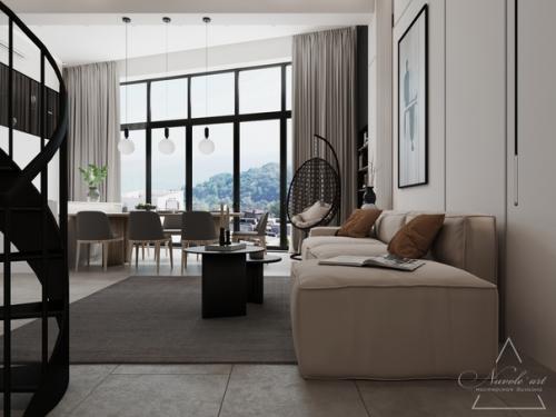 Кухня - гостиная в проекте. 01