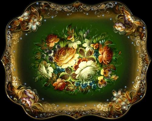 Жостовские подносы.  Жостовский промысел ведет свое начало с 1825 года. 07