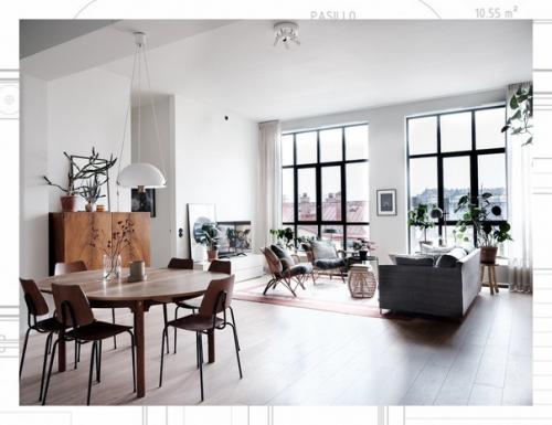 Уютная современная квартира в бывшем промышленном здании в Стокгольме. 05