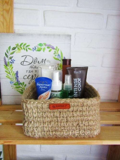 Современная стильная корзинка, идеально впишется в любой интерьер, особенно Лофт и для любого назначения. 01