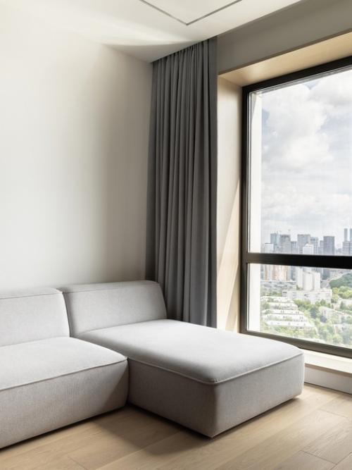 Современный интерьер 1-комнатной квартиры 41 м 2 в ЖК Wellton Towers в Москве. 08