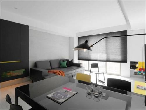 Квартира с контрастными цветами на Тайване. 03