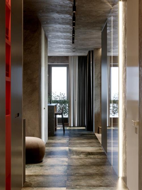 Достаточно минималистичный и брутальный интерьер. 09