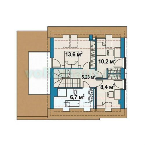 Необычный дом с мансардой оригинальным интерьером отличается. 03
