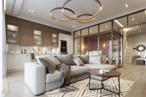 Зонирование спальной зоны в квартире - студии. 04