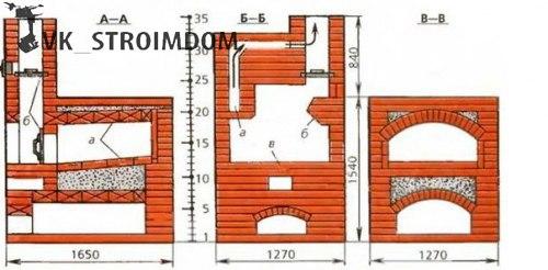 Схема и кладка кирпичных печей. 03