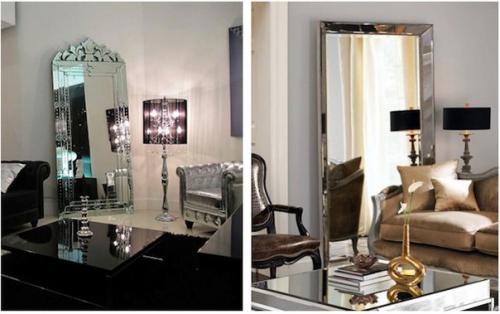 Большое напольное зеркало прекрасно впишется и в просторную гостиную, и в крошечную ванную, в интерьер, выполненный в любом стиле. 02