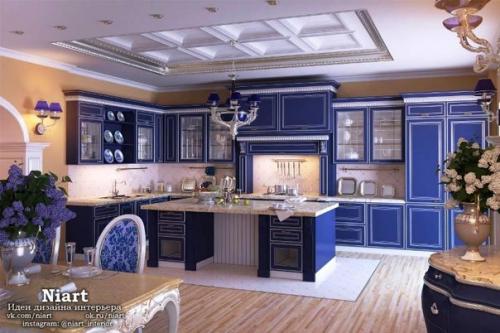 Синяя кухня - оформление своими руками. 07