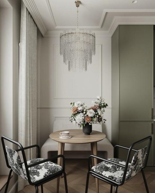 Кухня - гостиная в оливковых тонах. 02