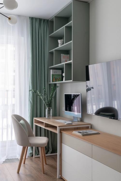 Интерьер 1-комнатной квартиры 37, 2 м 2 в ЖК красноказарменная 15 в Москве. 03