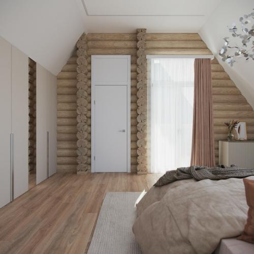 Мастер спальня в деревянном доме. 06