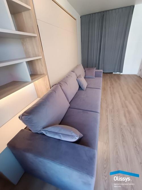 Комплект мебели Olissys \u2122 LE с удлиненным диваном, напольной сисемой хранения и подвесным стеллажом. 03