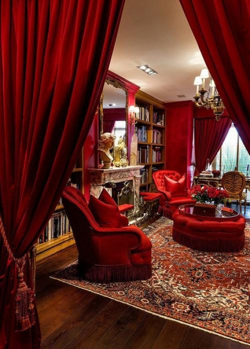 Красный цвет в интерьере. 07