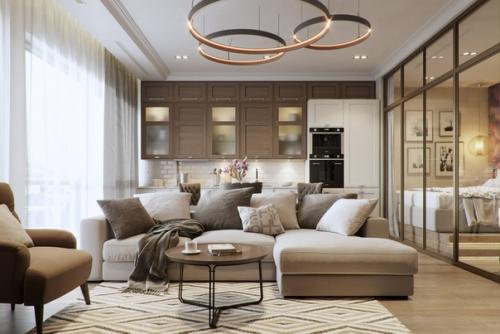 Зонирование спальной зоны в квартире - студии. 02