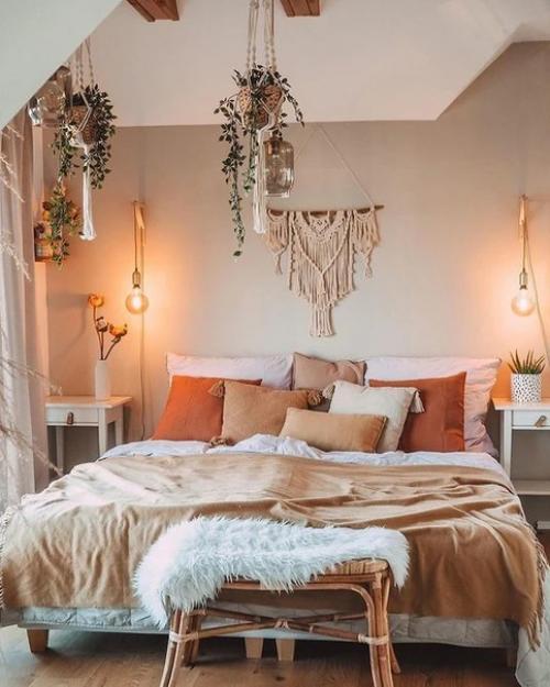 Интерьер спальни в стиле бохо. 01