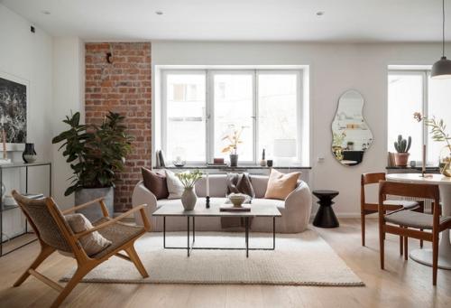 Магия света. При дневном свете, это лёгкое и воздушное пространство, с открытой гостиной и белыми стенами. 01