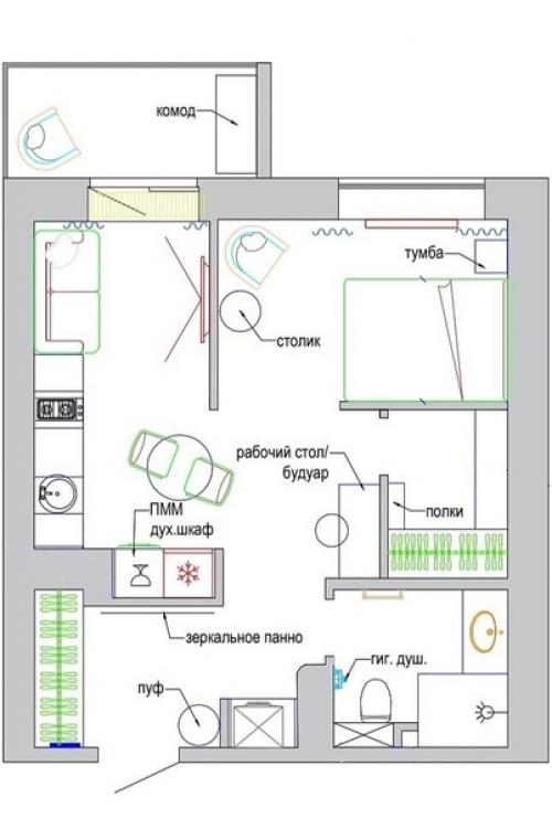 Яркая однушка площадью 39 кв. 08