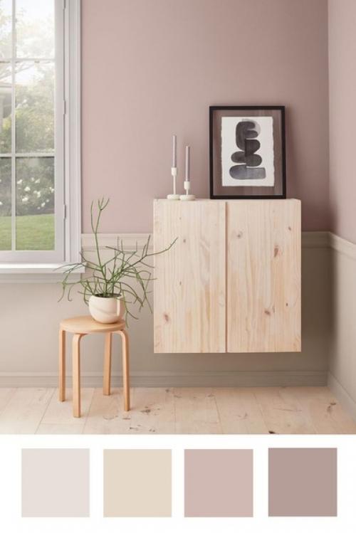 Нежный пепел розы и Айвори (слоновая кость) - легкий, не броский дизайн интерьера для расслабления и восстановления. 05