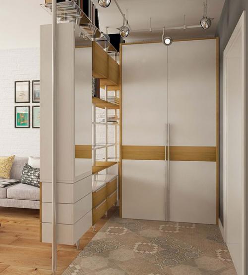 Функциональный и вместительный интерьер квартиры 46, 5 кв. 02