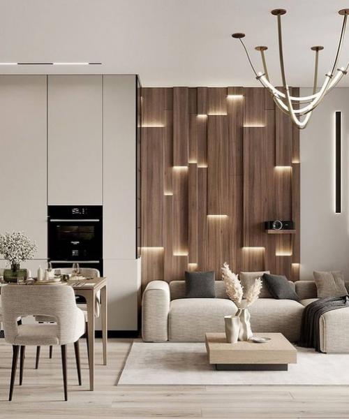 Интерьер кухни - гостиной для семьи с двумя детьми. 05