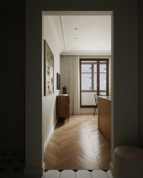 Кухня - гостиная в оливковых тонах. 06