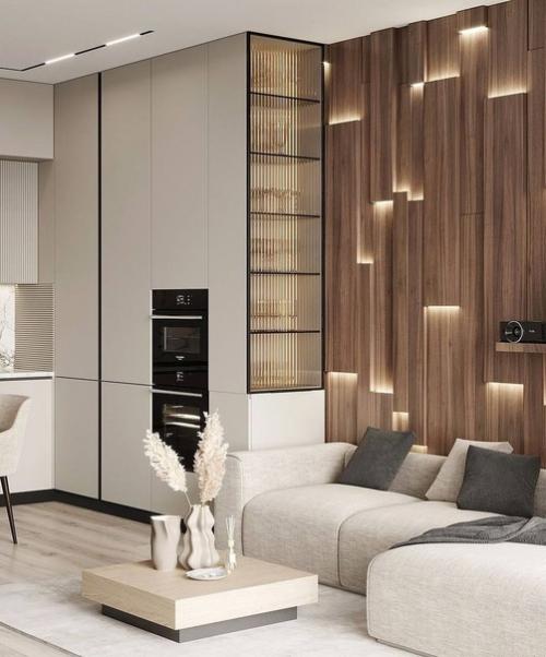 Интерьер кухни - гостиной для семьи с двумя детьми. 06