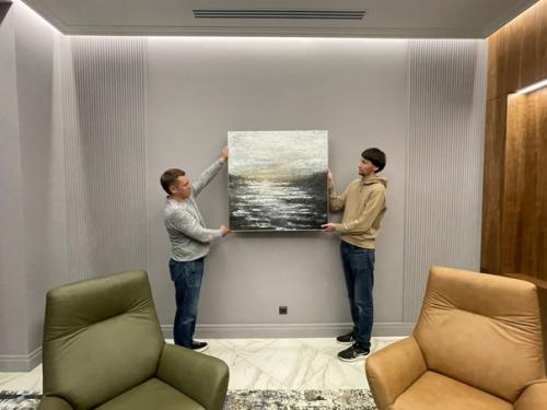 Примерка картин - это процесс, который позволяет оценить, как пространстве, например, на стене галереи или в домашней обстановке. 01