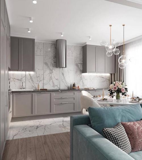 Интерьер квартиры. В светлых тонах. 02