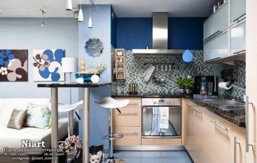 Синяя кухня - оформление своими руками. 08