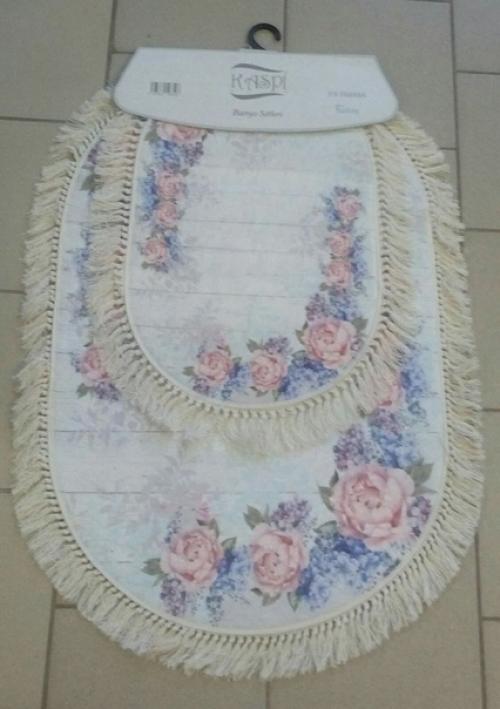 Новинка!  Набор из 2-х оригинальных, безворсовых ковриков с печатным рисунком. 02