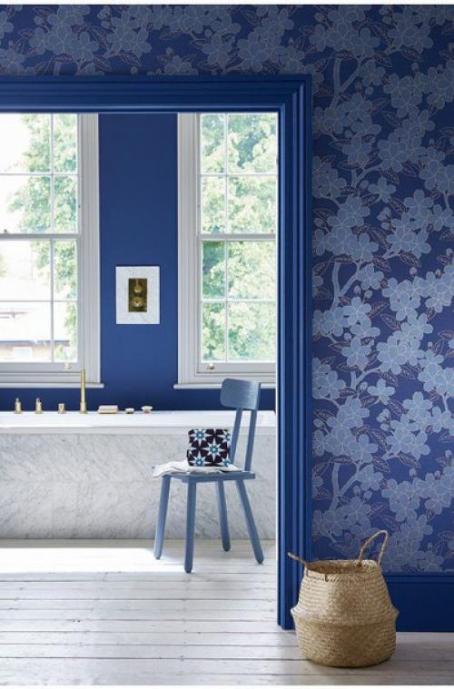 Синий, голубой, бирюзовый или ультрамарин - идеальные цвета для отделки ванной комнаты. 06