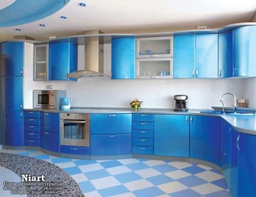 Синяя кухня - оформление своими руками. 01