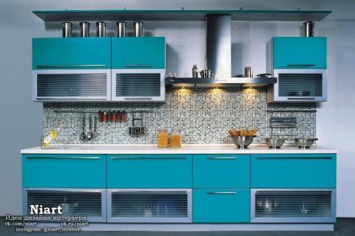Синяя кухня - оформление своими руками. 03